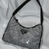 Satin mini-bag with crystals - Dubai Fashion LUX