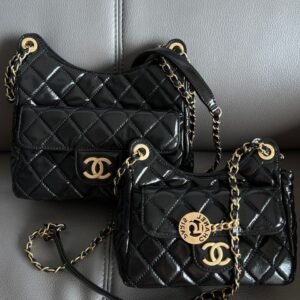Shiny Crumpled Calfskin Quilted Small Hobo - Dubai Fashion LUX