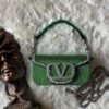 SM LOCÒ EMBELLISHED SILK & LEATHER BAG - Dubai Fashion LUX