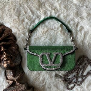SM LOCÒ EMBELLISHED SILK & LEATHER BAG - Dubai Fashion LUX