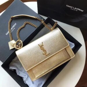 sunset medium chain bag in smooth leather - Dubai Fashion LUX