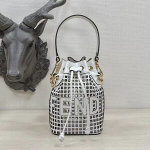 Two-toned perforated leather mini bag - Dubai Fashion LUX