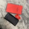 V logo round zipper long wallet - Dubai Fashion LUX