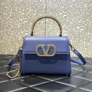 VSLING CALFSKIN HANDBAG WITH JEWEL HANDLE MASTER - Dubai Fashion LUX
